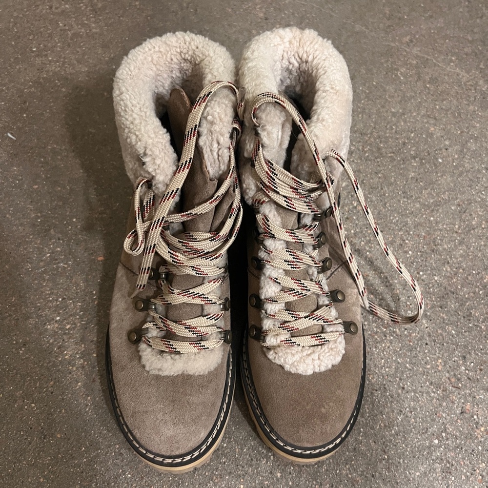 SEE BY CHLOÉ
Eilieen Shearling-lined Suede And Leather Ankle Boots